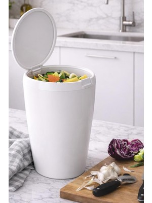 Brf Store Acanticaret 6 Lt Banyo Mutfak Tezgah Üstü Çöp Kovası - Beyaz