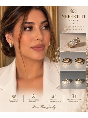 Nefertiti Paris Xuping 14K Altın Kaplama Çelik Küpe