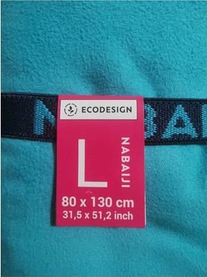 Ayrex Nabaiji Çift Taraflı Mikrofiber Havlu - L - 80 x 130 cm Mavi/yeşil Tek Ebat