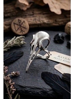 Dükkan Design Ayarlanabilir Raven Skull Yüzük