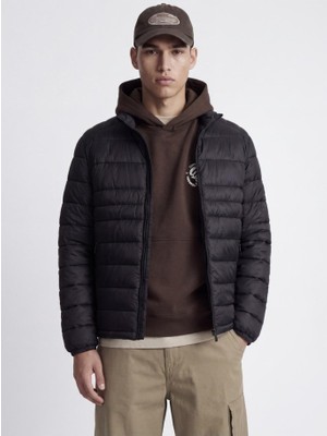 Jack & Jones Jjkıngsley Lıght Puffer Collar Black Erkek Mont 12298868