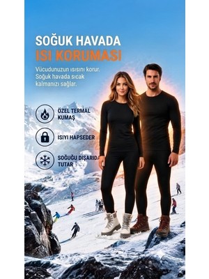 Jakc Ways Unisex  Termal  İçlik Takım Pamuklu  ( Fanila+Tayt)