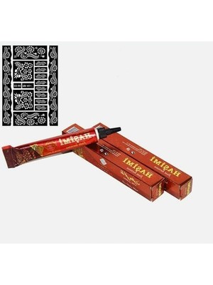 Esranın Dünyası Hediyeli Kırmızı Hint Kınası Dövme Şablonu