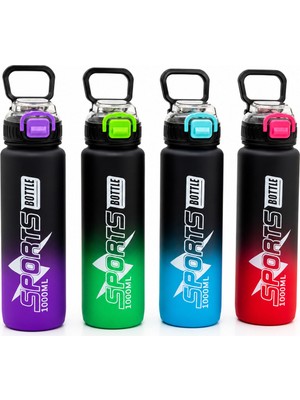 Store Çift Renkli Tutmalı Plastik Pipetli Spor Matara Suluk 1000ML Herhangi Bir Renk Gönderilir