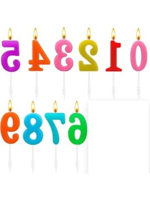 Esranın Dünyası Renkli Rakamlı Doğum Günü Pastası Mum Seti, 20 Adet Premium Tasarım
