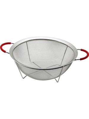 Store 28CM Tel Sepet Metal Süzgeç Silikon Kılıflı Kulp Metal Çerçeve - Ayak