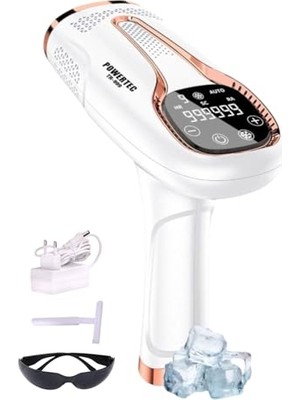 Esranın Dünyası Powertec TR-999 Ipl Lazer Epilasyon Cihazı Buz Başlıklı 999.999 Atım Otomatik/manuel Mod (Koruyucu Gözlük ve Jilet Hediyeli)