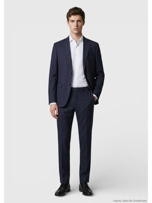 Ramsey Antrasit Kareli Zeroweight Slim Fit %100 Yün Takım Elbise