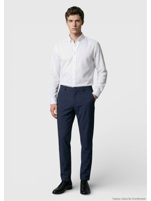 Ramsey Lacivert Düz Örme Jogging Fit Casual Pantolon