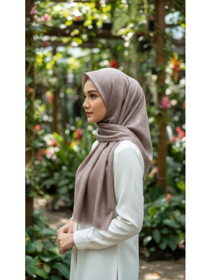 Bonjela Jakarlı Çiçek Desenli Eşarp – Hafif, Kaymaz, Modern Tesettür Eşarp 100 x 100 cm