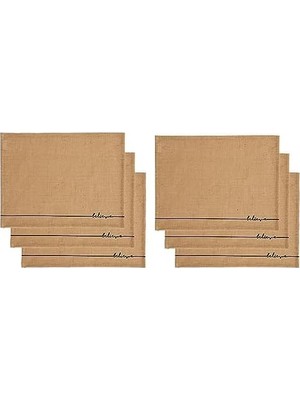 Khi-Zai 6'lı Believe Jüt Amerikan Servis Seti 45 x 35 cm