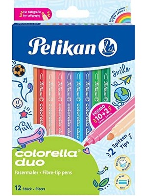 Esranın Dünyası Pelikan Colorella Keçeli Kalem 2li Uç 12LI Kutu