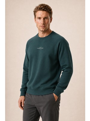 Redline Forever Yeni Sezon Erkek Regular Fit Pamuklu Sweatshirt Nefti