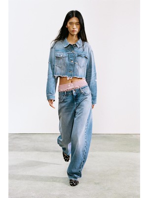 Allbucks Zara, Trf Crop Kalpli Denim Kot Ceket ABZRA00035