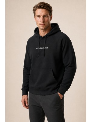 Redline Kitell Yeni Sezon Erkek Regular Fit Pamuklu Kapüşonlu Sweatshirt Siyah