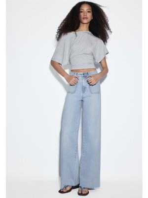 Allbucks Stradivarious, Yama Cepli Straight Fit Jean Pantolon ABSTR00038