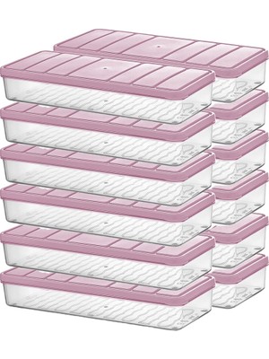 Esranın Dünyası Selka Home - Nora 12'li 1.2 Litre Küçük Boy Açık Pembe Saklama Kabı