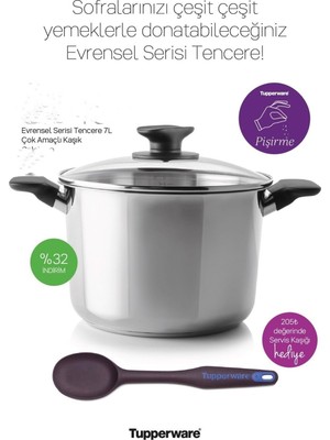 Esranın Dünyası Tupperware Çelik Tencere 7,5 Lt ve Servis Kaşigi