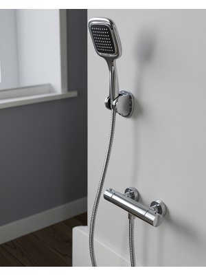 Azrlya Siyah Duş Başlığı Seti Spiral Hortumlu El Duşu ve Duvar Askısı Banyo Seti