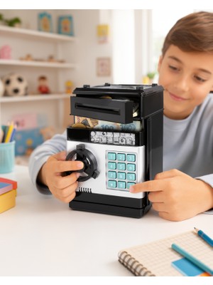 Azrlya Işıklı Sesli Şifreli Atm Görünümlü Kasa Kumbara