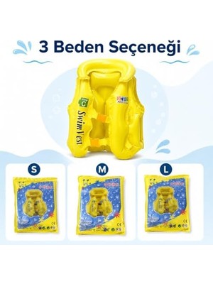 TeknoKapsül Çocuk Şişme Yüzme Yeleği, Baş Destekli Şişirilebilir Havuz ve Deniz Yeleği | Tekrar Kullanıma Uygun