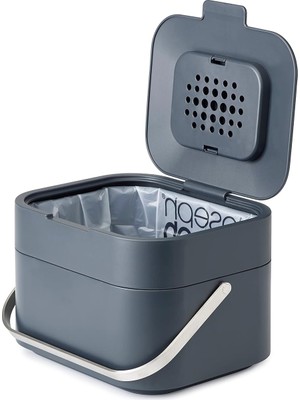 Brf Store Prime Joseph Joseph 30015 Stack 4 Organik Atık Kabı, Plastik, 23,5 x 19,7 x 16,1 Cm, Grafit, 23.5X19