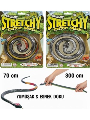 Brf Store Prime Snake Sukushi Esnek Yılan Oyuncak 70-300 cm Uzayan Sürpriz Şaka Yılanı - Anti-Stres Yumuşak Fi