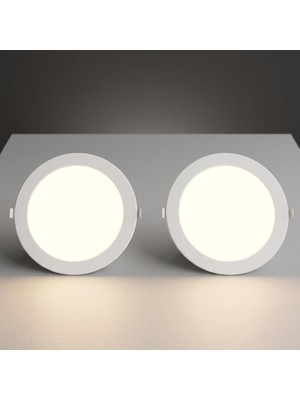 Brf Store Prime Cata CT-5147B 12 Watt 6400K Beyaz - Slim Sıva Altı LED Panel Armatür - Ince Kasa Yuvarlak Tava