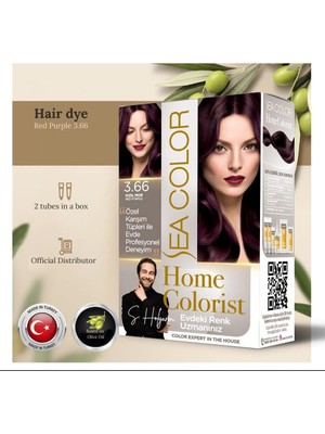 Esranın Dünyası Sea Color Home Colorist Set Saç Boyası 3.66 Kızıl Mor Red Purple
