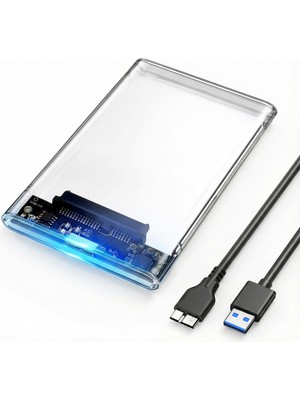 Esranın Dünyası Furalis 2.5" Sata Hdd/ssd Harici Disk Kutusu - USB 3.0 Micro-B 5gbps’e Kadar Hız - 4tb’a Kadar Destek - Windows/mac/linux Uyumlu - Taşınabilir Şeffaf Harddisk Kutusu