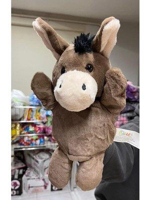 Brf Store Prime Peluş El Kukla, 25 Cm, Kahverengi Eşek, Unisex