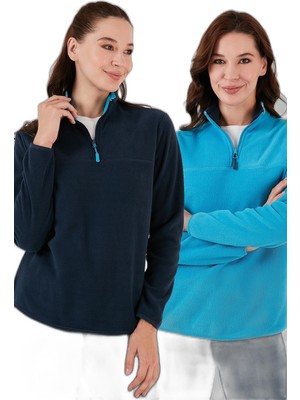 Esranın Dünyası Lela Slim Fit Yumuşak Dokulu Anti-Pilling Tüylenme Yapmayan 2'li Paket Polar Bayan Polar 5907000S2