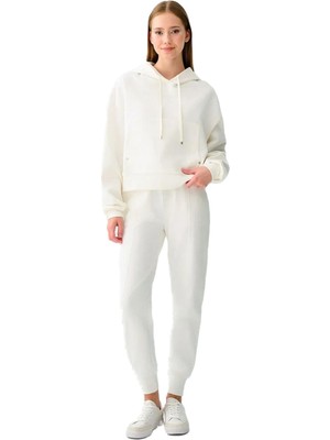 Esranın Dünyası Loft Jogger Fit Kadın Eşofman Altı,beyaz L