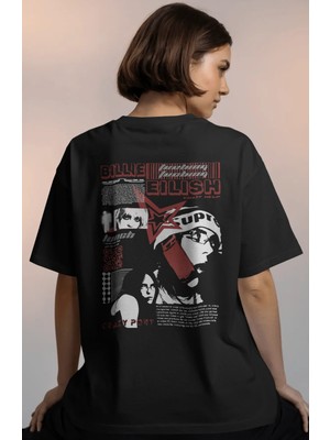 Sevbano Billie Eilish Lunch Şarkıcı Baskılı Unisex Oversize Premium Tişört