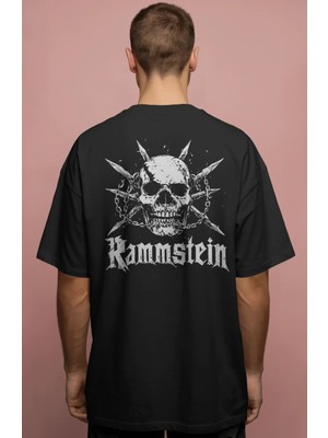 Sevbano Rammstein Rock Metal Müzik Grubu Baskılı Unisex Oversize Premium Tişört