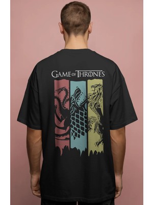 Sevbano Game Of Thrones Dizi Baskılı Unisex Oversize Premium Tişört