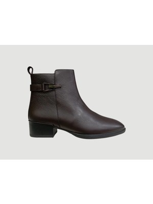 Castle Black CB-27711-1 Kadın Deri Kısa Topuklu Bot Siyah