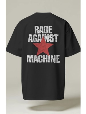 Sevbano Rage Against The Machine Rock Metal Müzik Grubu Baskılı Unisex Oversize Premium Tişört