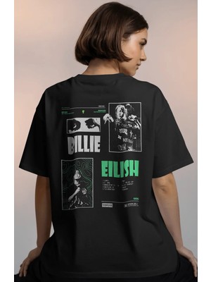 Sevbano Billie Eilish Şarkıcı Baskılı Unisex Oversize Premium Tişört