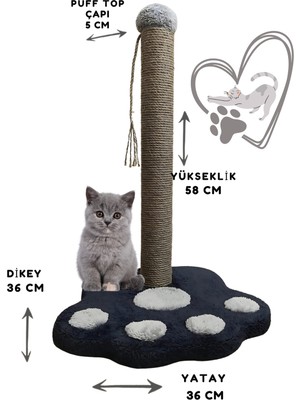 Empressco Kedi Tırmalama Tahtası Pati Modelli 50 cm Büyük Boy Tırmalama Kedi Oyun Alanı Peluş Başlıklı