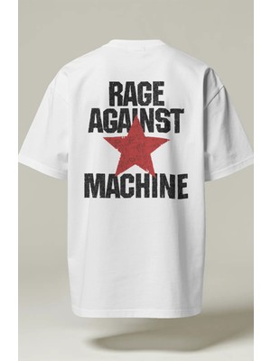 Sevbano Rage Against The Machine Rock Metal Müzik Grubu Baskılı Unisex Oversize Premium Tişört