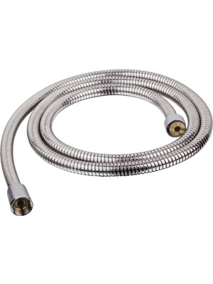 Esranın Dünyası Tema Duş Spirali Uzayan 200CM - 240CM. Çift Kenetli Banyo Duş Hortumu 54400, Krom Renk