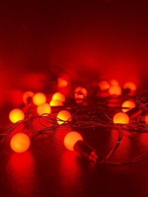 Esranın Dünyası 28 Li 4,5 Metre LED Kırmızı Dekorasyon Süsleme Dekor Lambası Organizasyon (Kırmızı, 4,5 Metre)