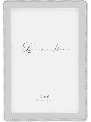 Esranın Dünyası Lawrence Frames Metal Picture Frame Delicate Dış Border Of Beads, 4 6 Inç, Silver