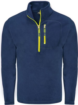 Esranın Dünyası Genıus Store Erkek Polar Renkli Yarım Fermuarlı Cepli Tactical Flecee (Indigo/m)