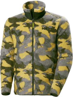 Esranın Dünyası Helly-Hansen Erkek Panorama Baskılı Pile Ceket, 452 Parlak Yosun Orman Kamuflajı, X-Large