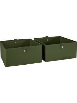 Esranın Dünyası Riverridge Çocuk 2 Parça 10.5 "g x 5" Y Katlanır Saklama Kutusu Seti - Zeytin Yeşili