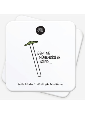 Esranın Dünyası Beni Ne Mühendisler Istedi 2'li Bardak Altlığı Seti