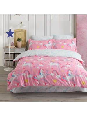 Esranın Dünyası Soley | Pony |%100 Pamuklu Çift Kişilik Nevresim Takımı Pembe