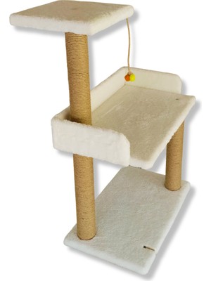 Empressco Teraslı 82 cm Beyaz Kedi Tırmalama Tahtası